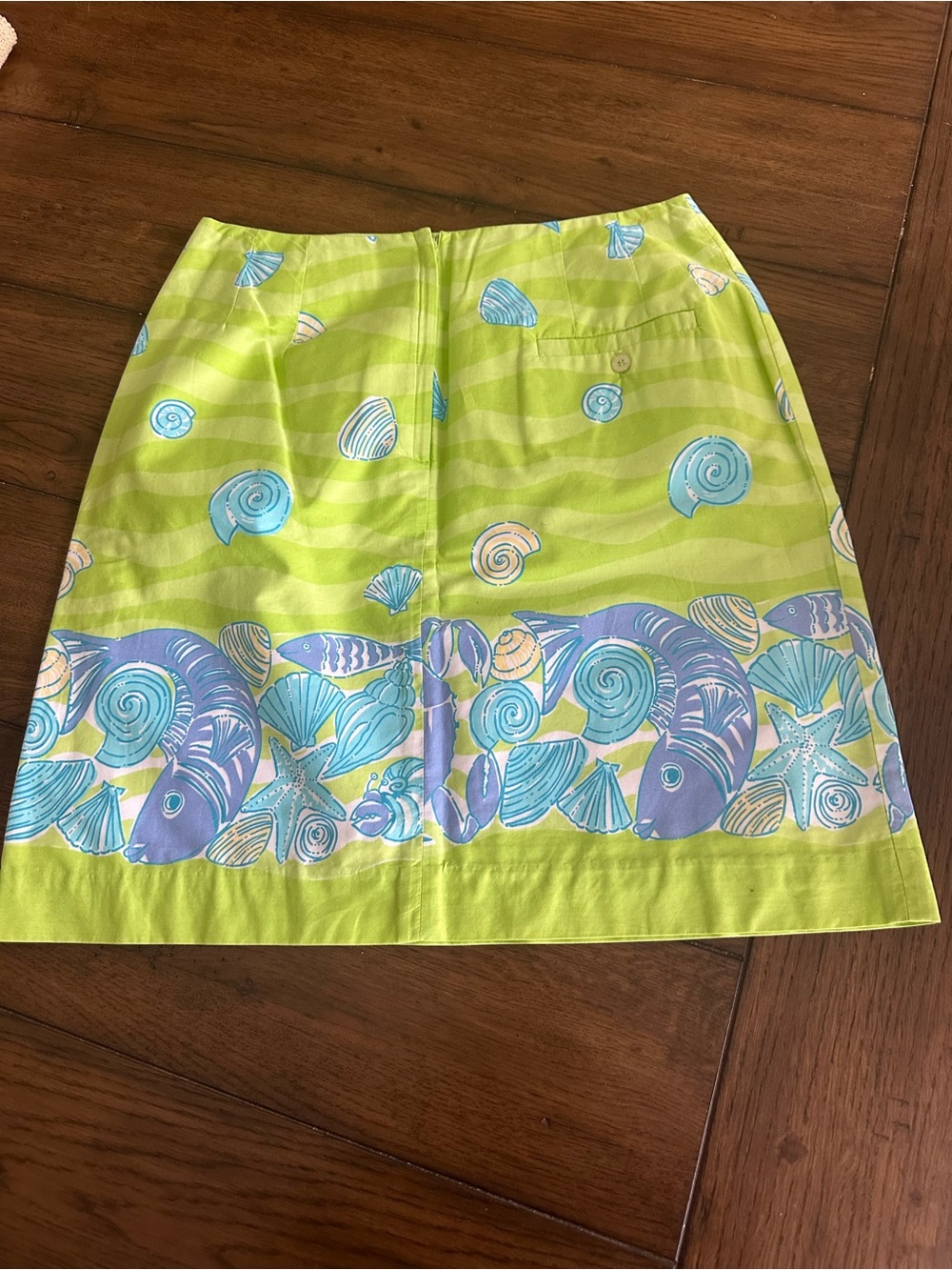 Lilly Pulitzer Lime Green Seashell Print Skirt